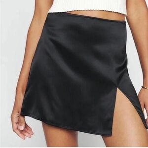 Reformation black mini skirt